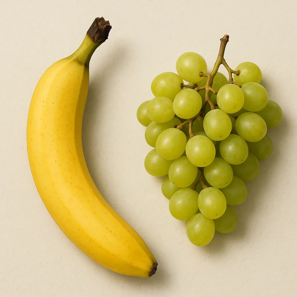 Ripe Banana on the Left