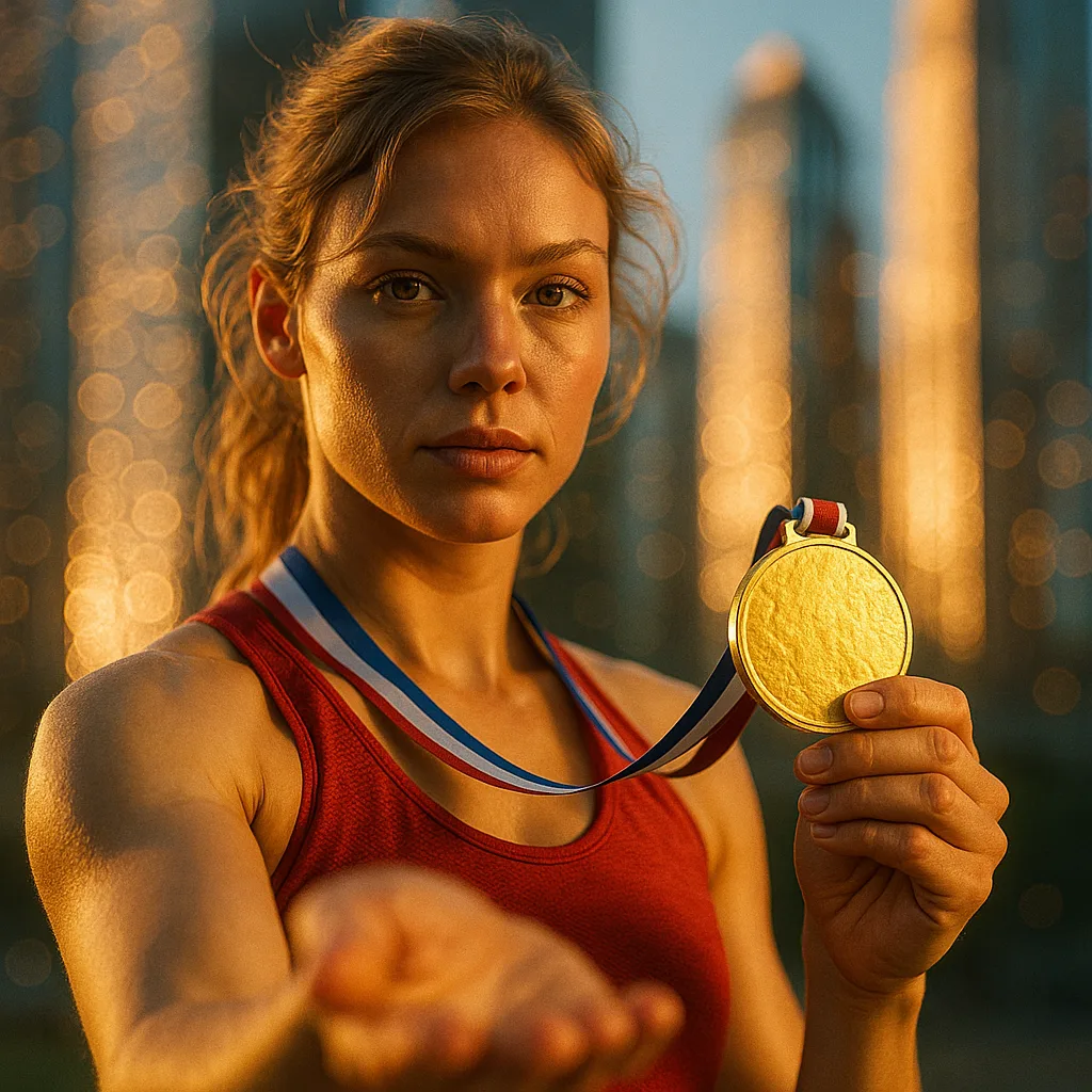 Champion Female Athlete with Fine Hair