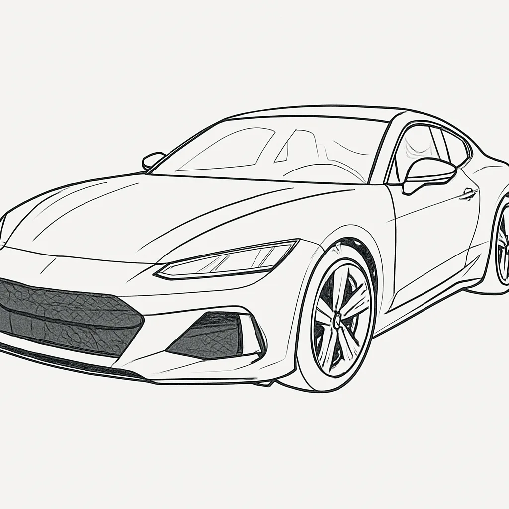 Outlined Drawing of a Sleek