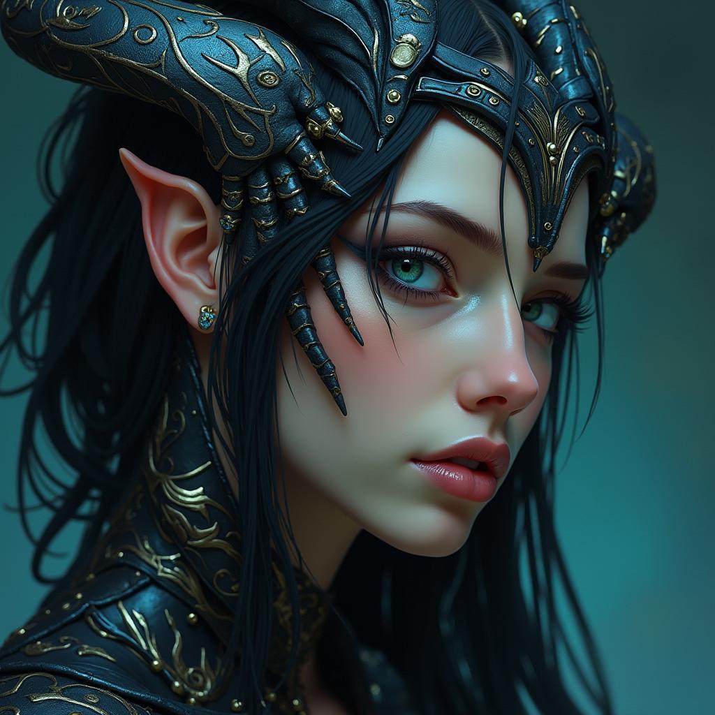 Mystic Alien Goddess With Undercut in Night Magic