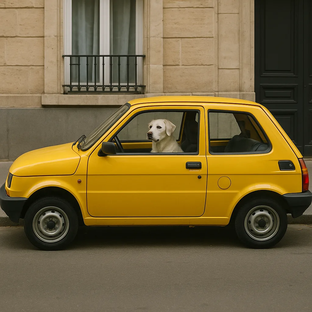 Small Yellow Car Parked on the Street