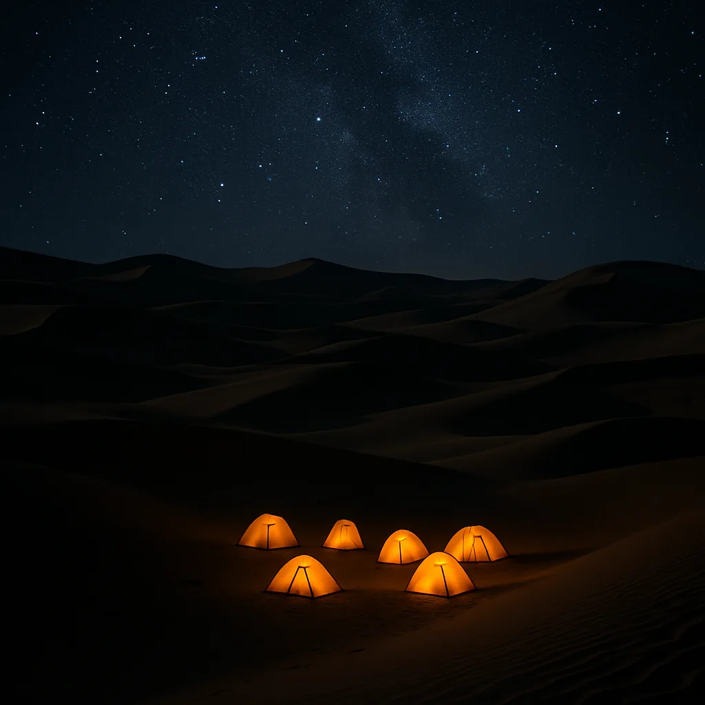 Handful of Glowing Tents Form a Tiny Oasis