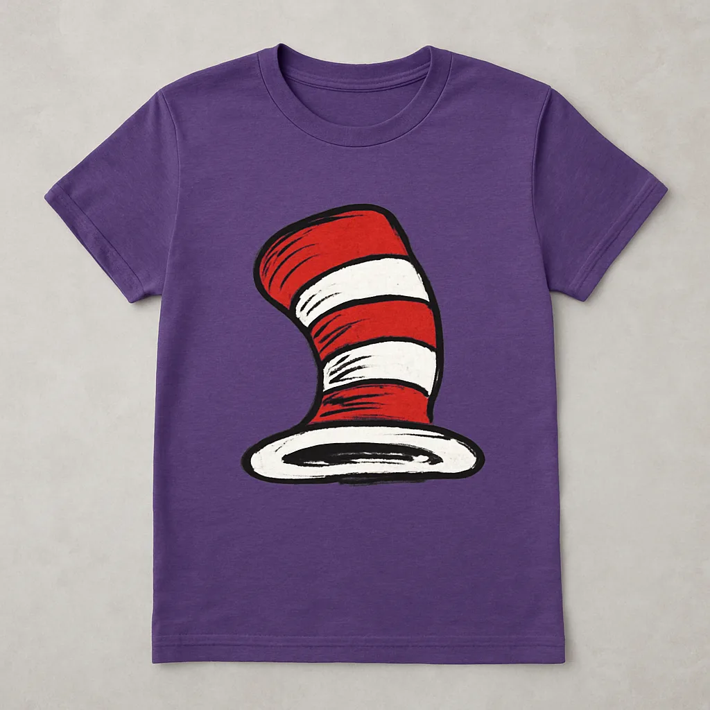 Purple T-shirt Featuring a Graphic Design of the Iconic