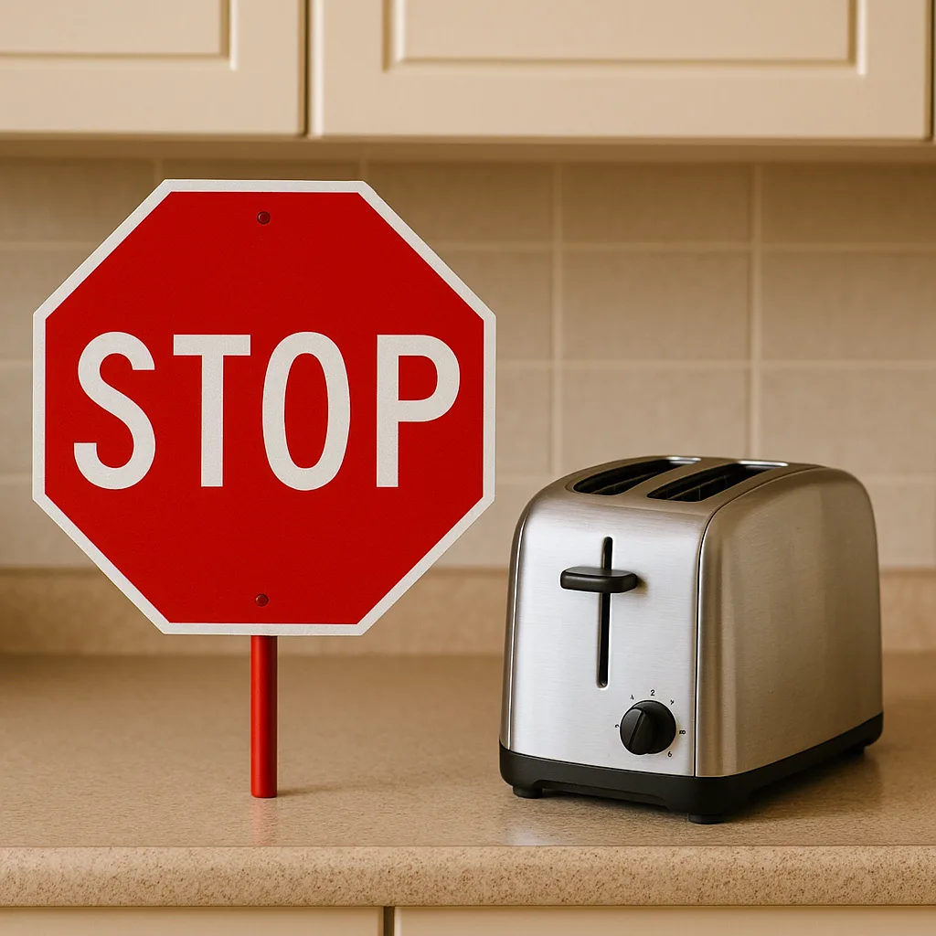 Silver Toaster Placed on a Kitchen Counter