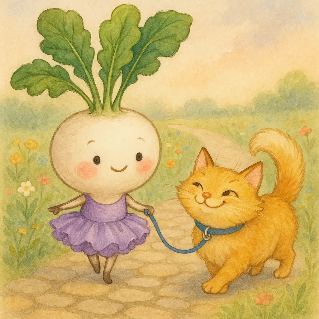 Whimsical Scene Featuring a Dainty White Baby Turnip