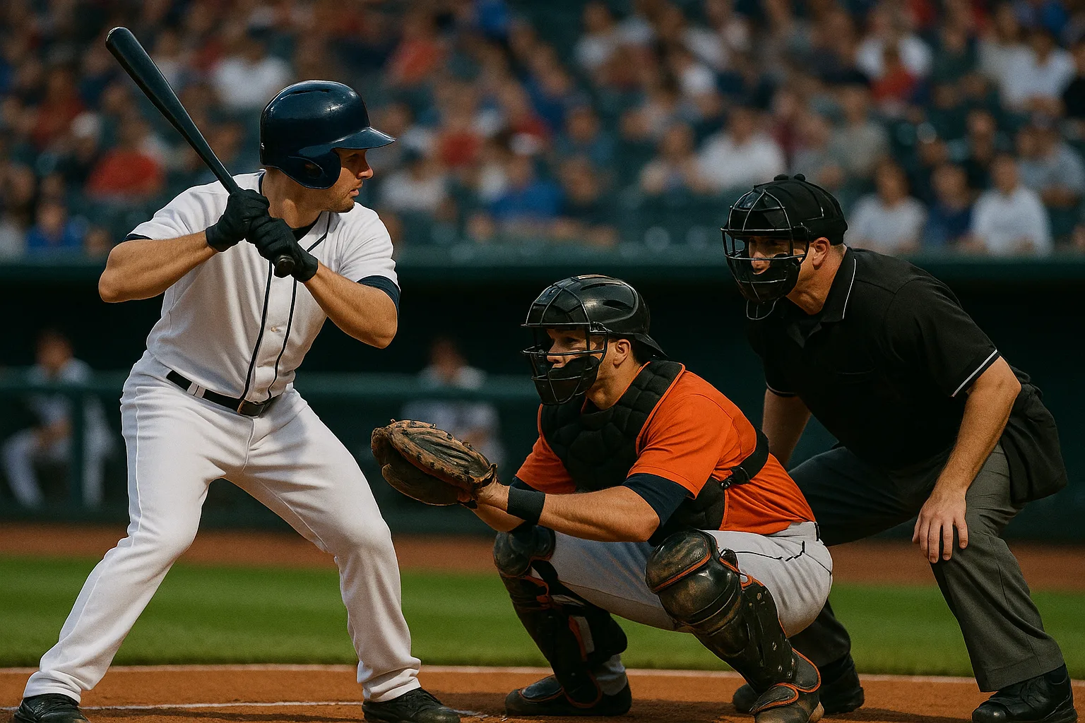 Baseball Game Scene with a Batter