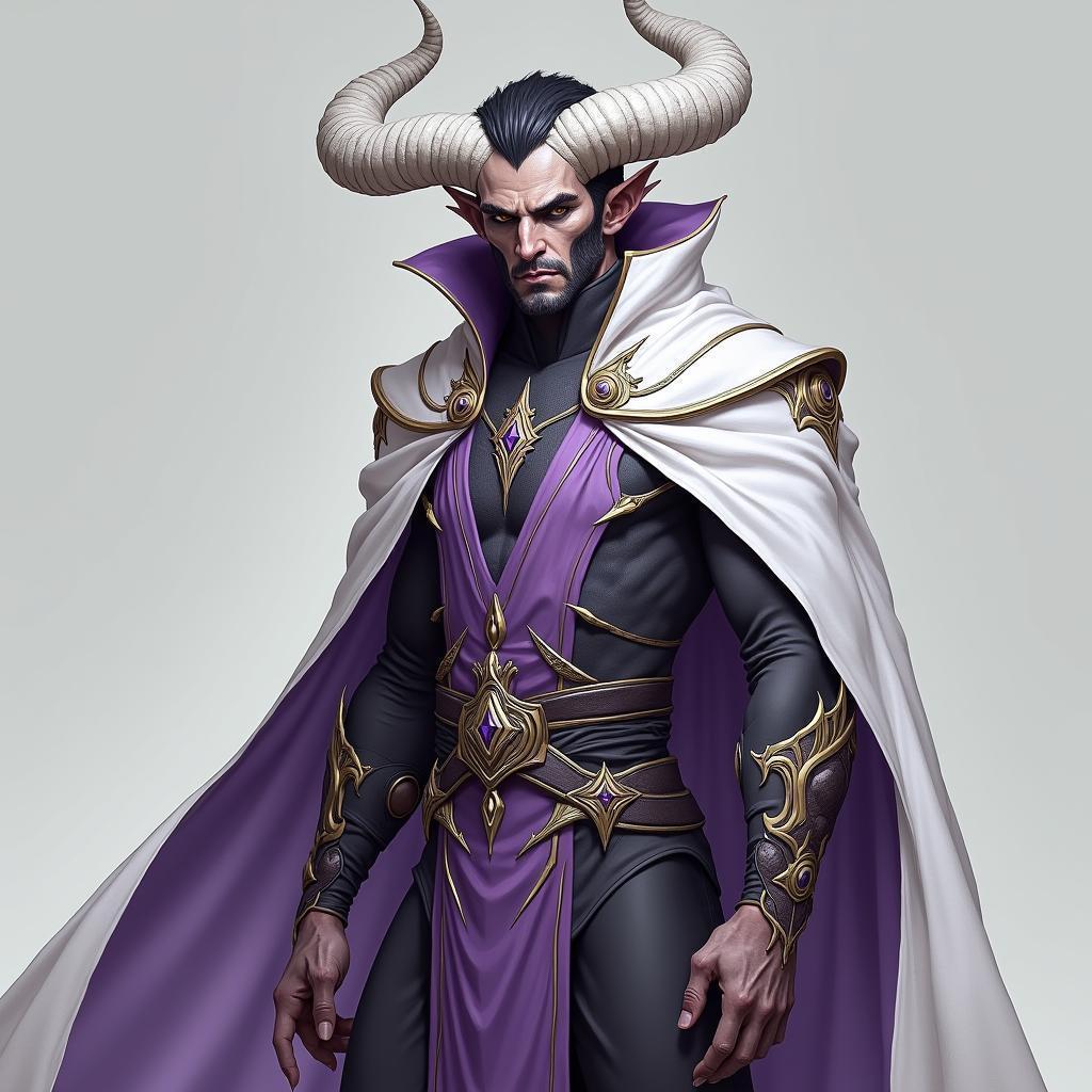 Demon Lord in White and Purple Cloak
