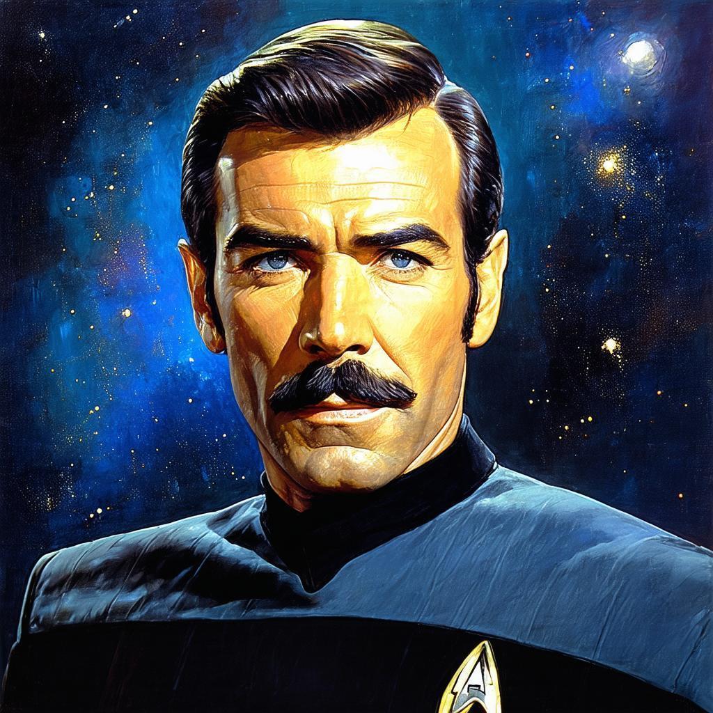 Daniel Plainview as Star Trek Officer Gouache