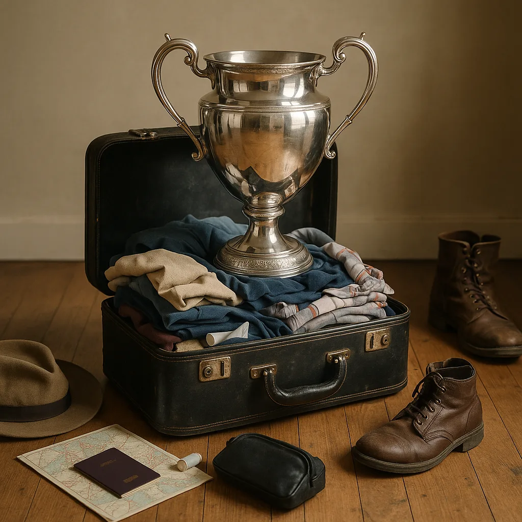 Gleaming Silver Trophy Adorned with Intricate Engravings Stands Prominently