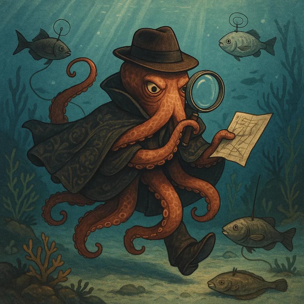 Disguised Octopus Donning a Decorated Cloak Became a Secret Agent
