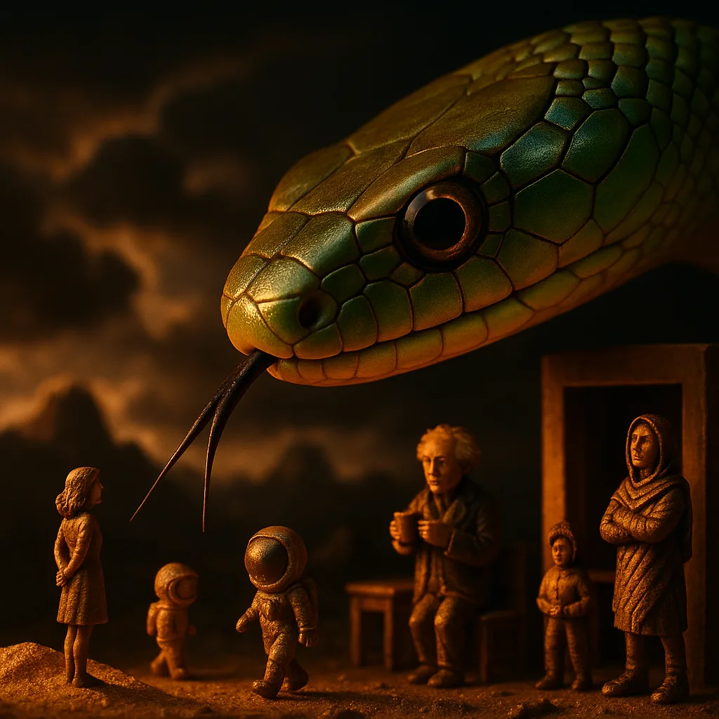 Green Mamba’s Colossal Iridescent Scaled Head