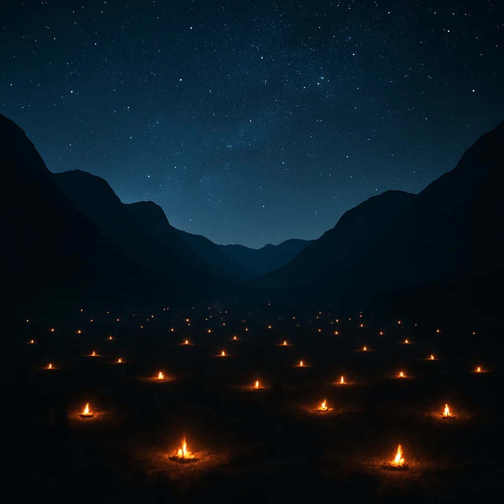 Multitude of Distant Campfires Twinkle