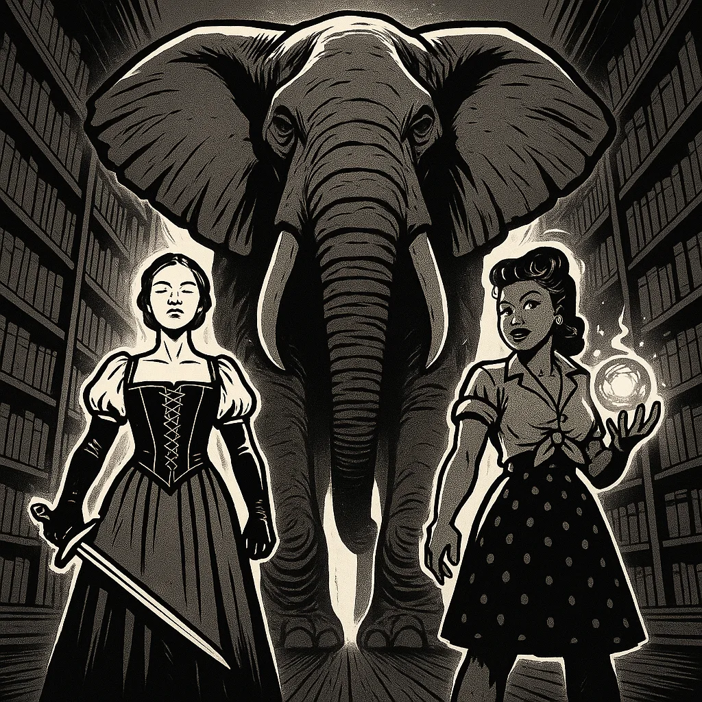 Emphasizing their Towering Presence Through Bold Outlines