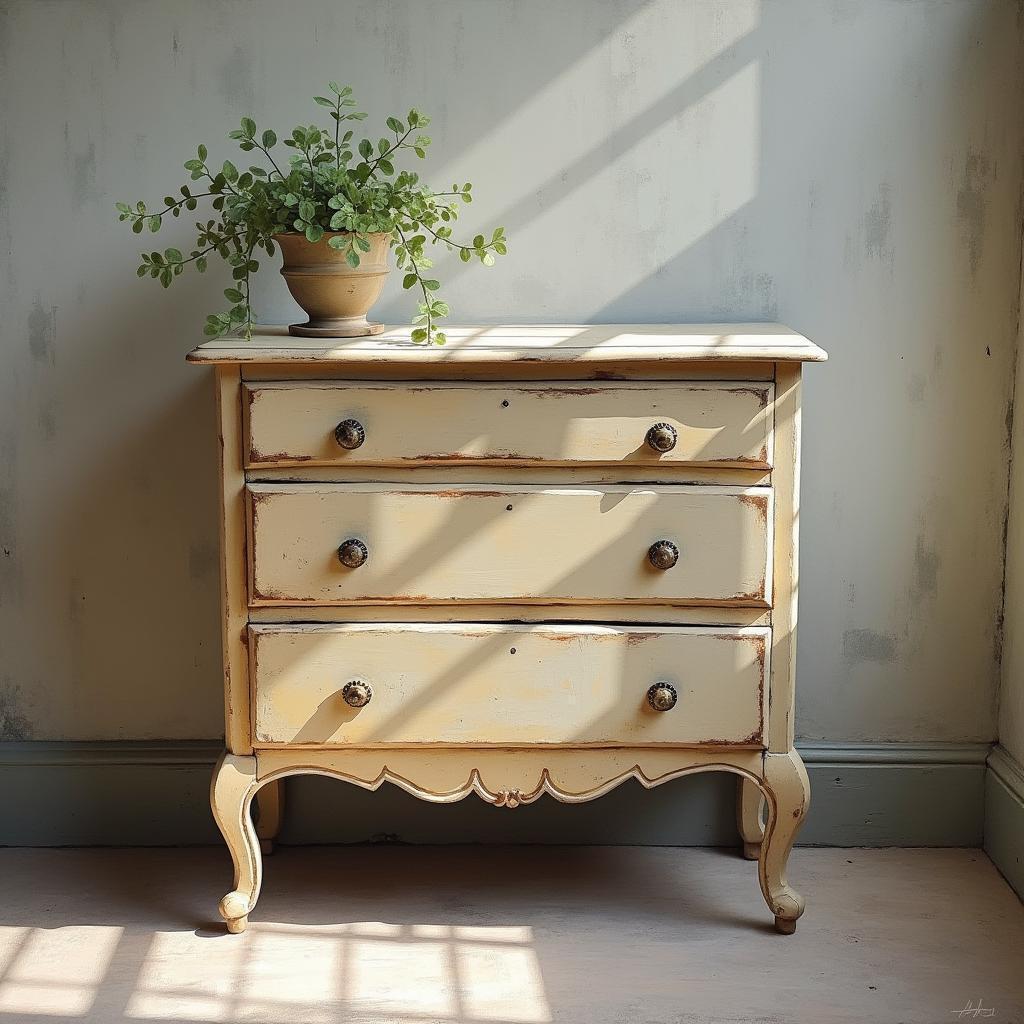 Impressionist Antique Chest in Dappled Light