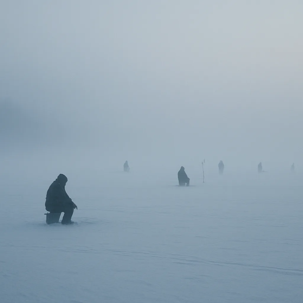 Handful of Distant Figures Are Barely Visible