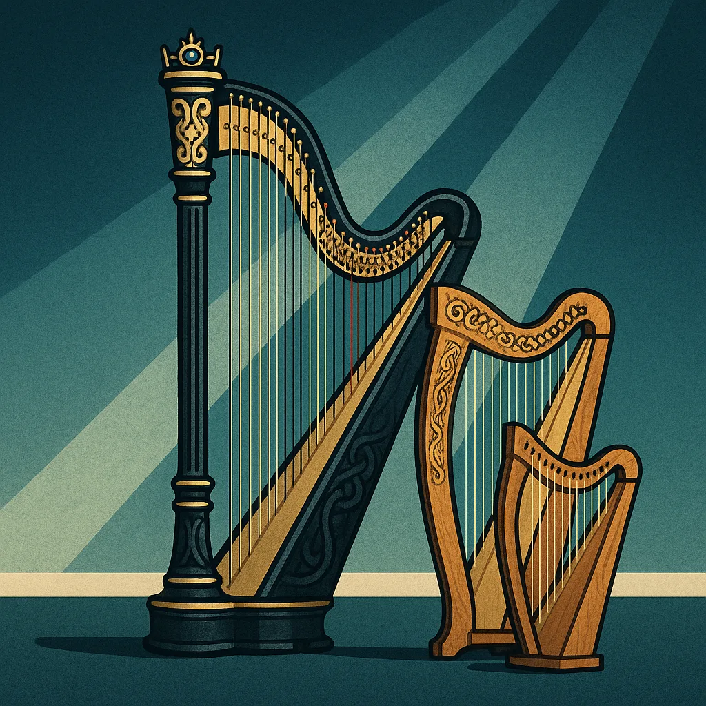 Majestic Concert Grand Pedal Harp of Ebonized Wood