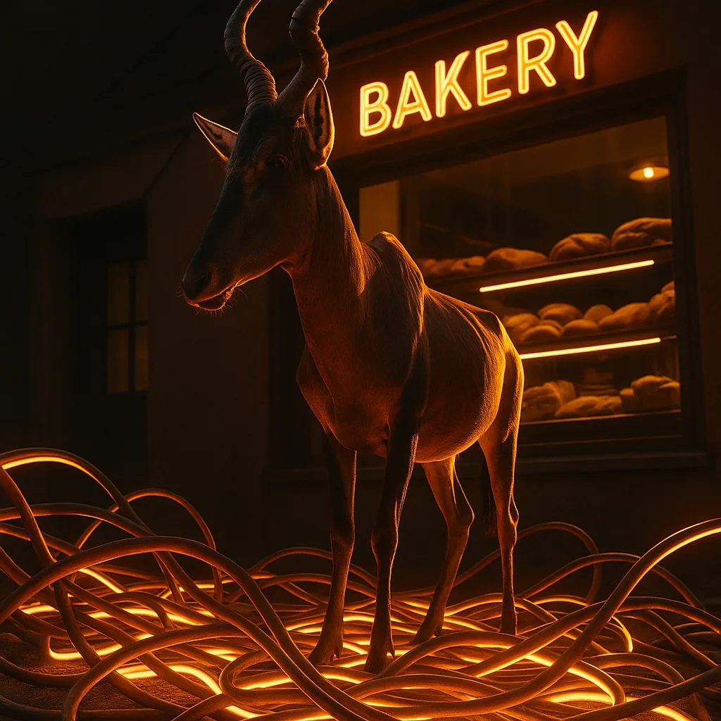 Hartebeest near a Bakery