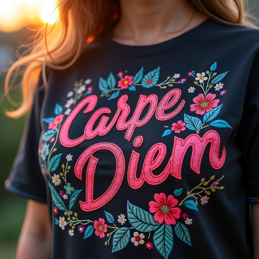 Carpe Diem Shirt in Bold Manga Lettering