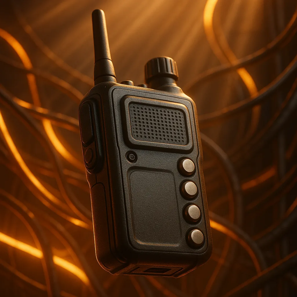 Compact Handheld Radio with Metallic Buttons