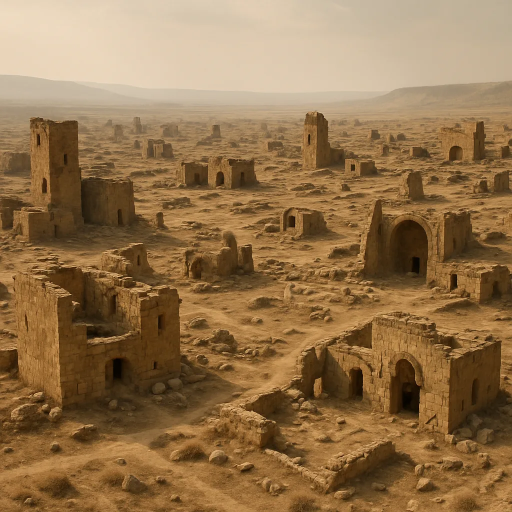 Numerous Crumbling Stone Structures