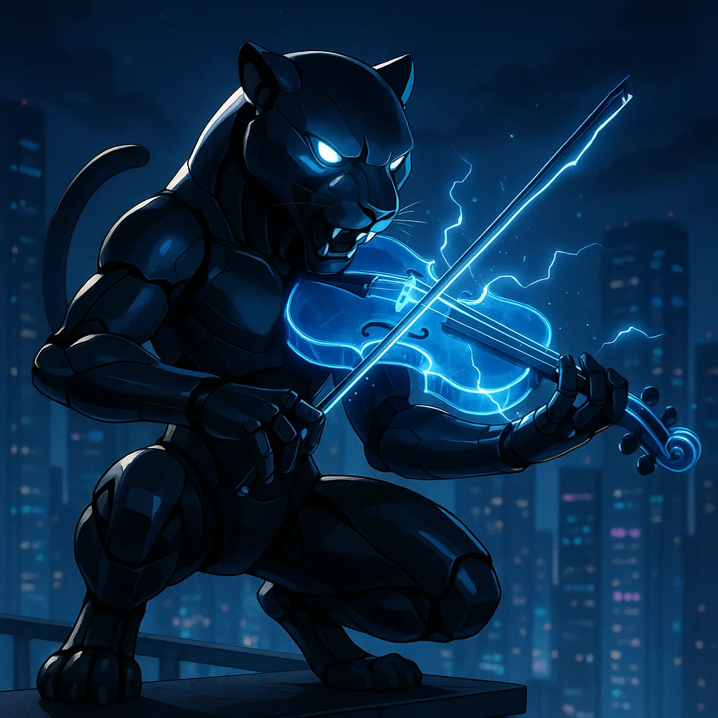 Anime-inspired Artwork Depicts a Futuristic Robotic Panther