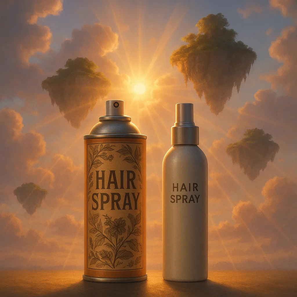 Cylindrical Aerosol Hair Spray with a Vintage-inspired Retro Label
