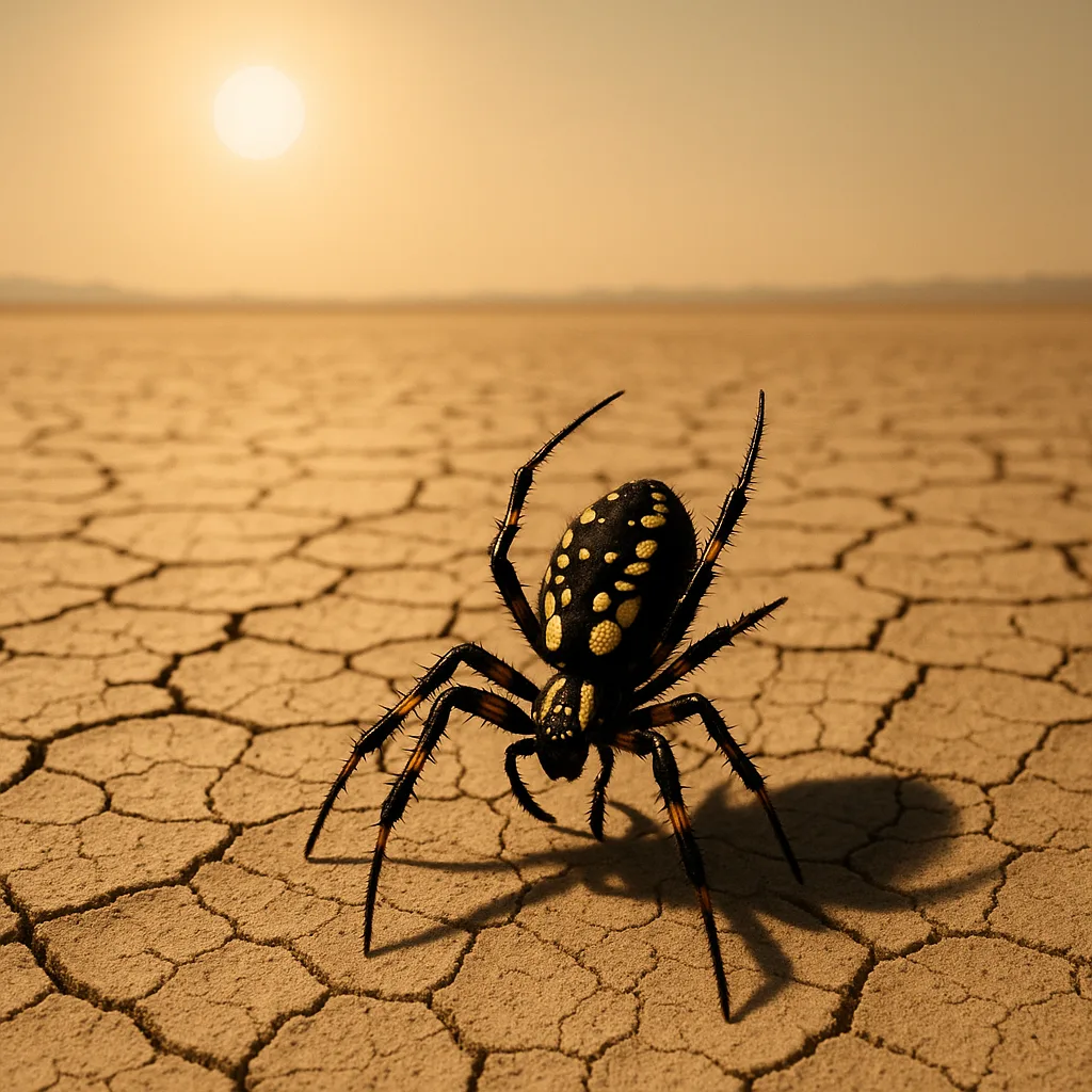 Amidst the Cracked Earth of a Dry Lake
