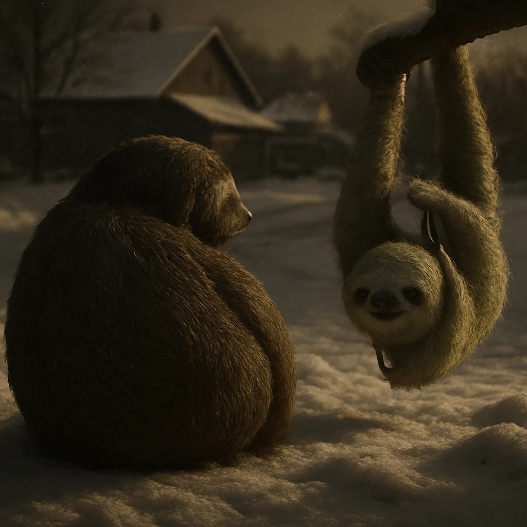 Mature Adult Three-toed Sloth Curled into a Ball