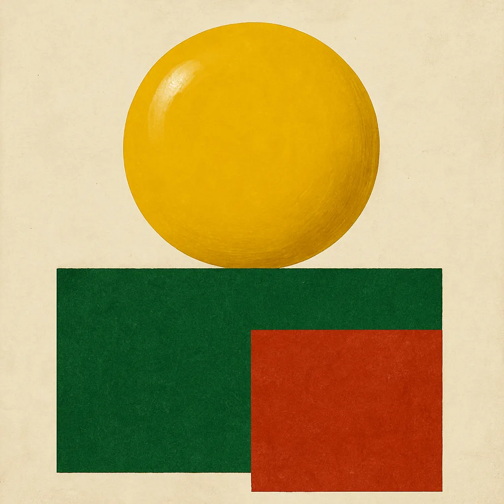 Prominent Yellow Circle with a Glossy Appearance
