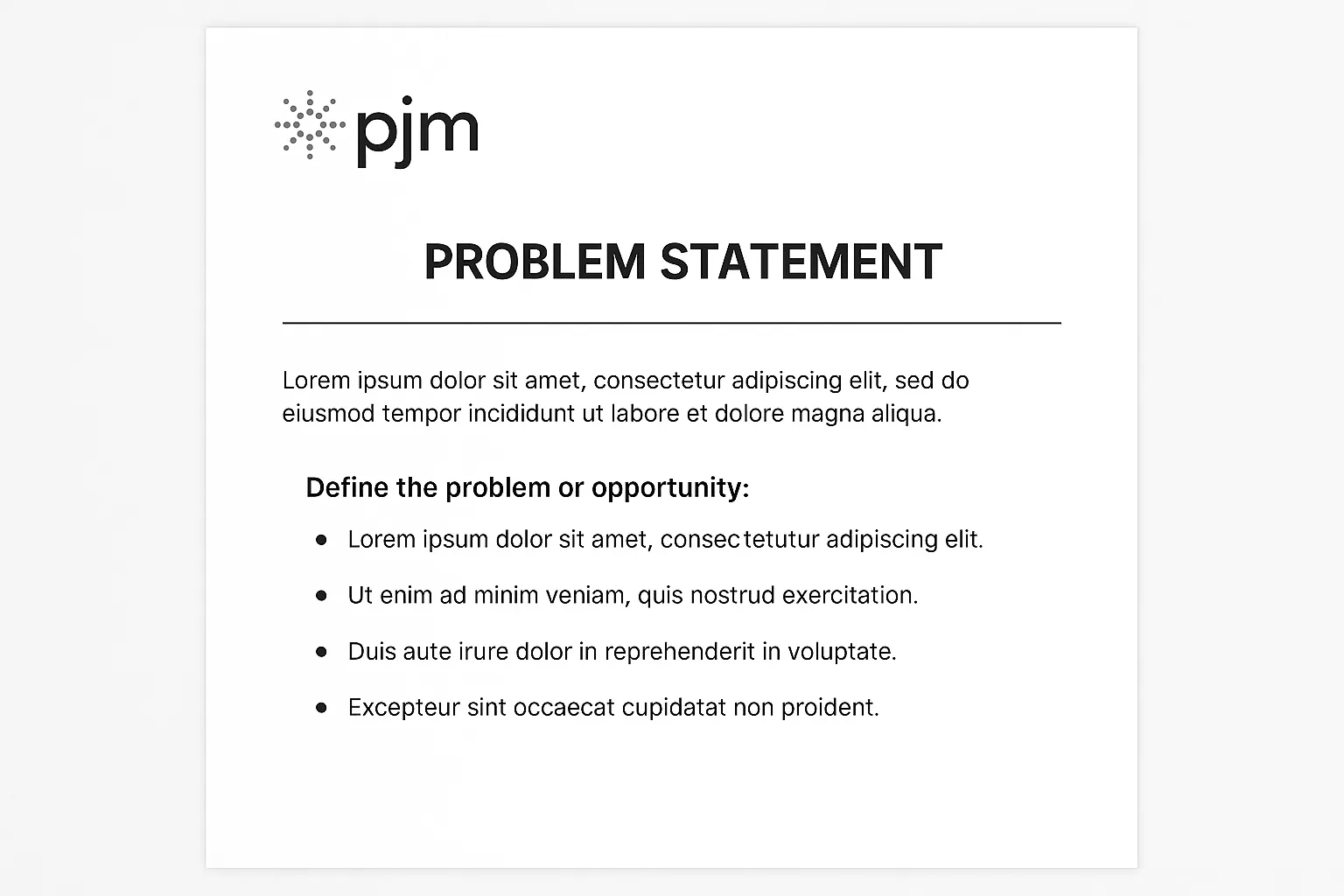 Template Document Featuring the PJM Logo