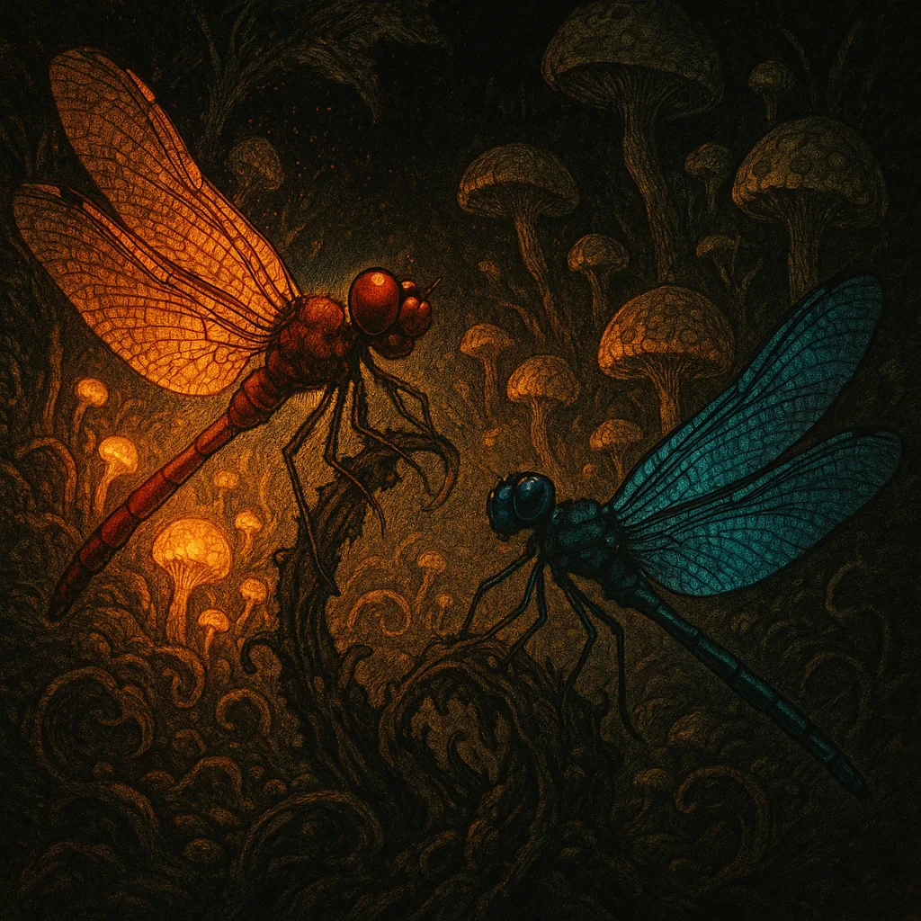 Against a Terrain Covered in Pulsating Alien Flora
