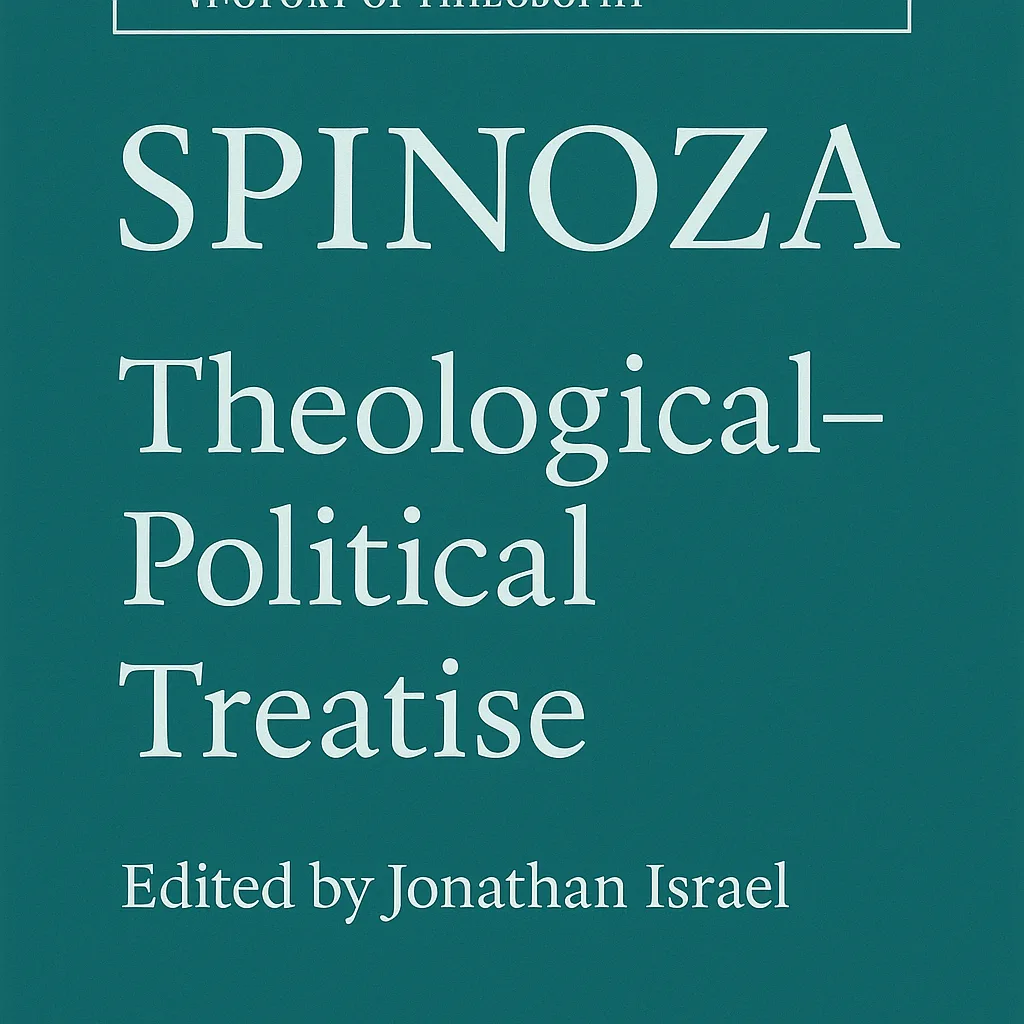 Teal Book Cover Titled "Spinoza Theological-Political Treatise," Edited by Jonathan