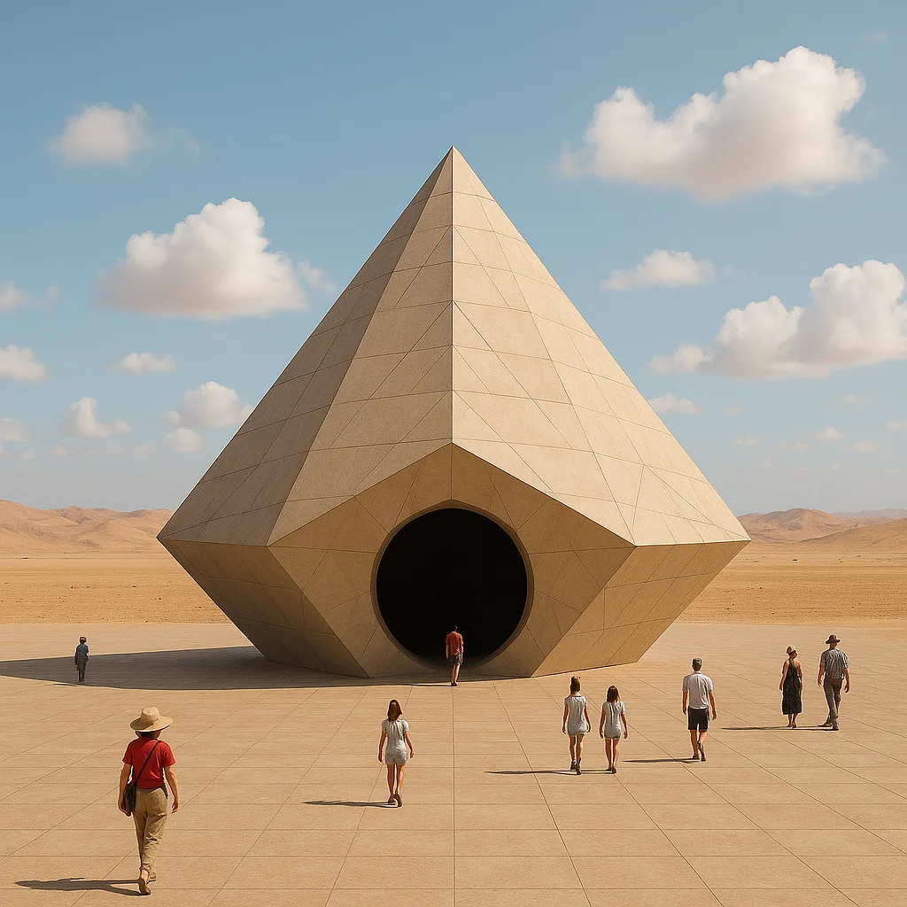 Visitors Were Drawn to the Expansive Desert Plaza