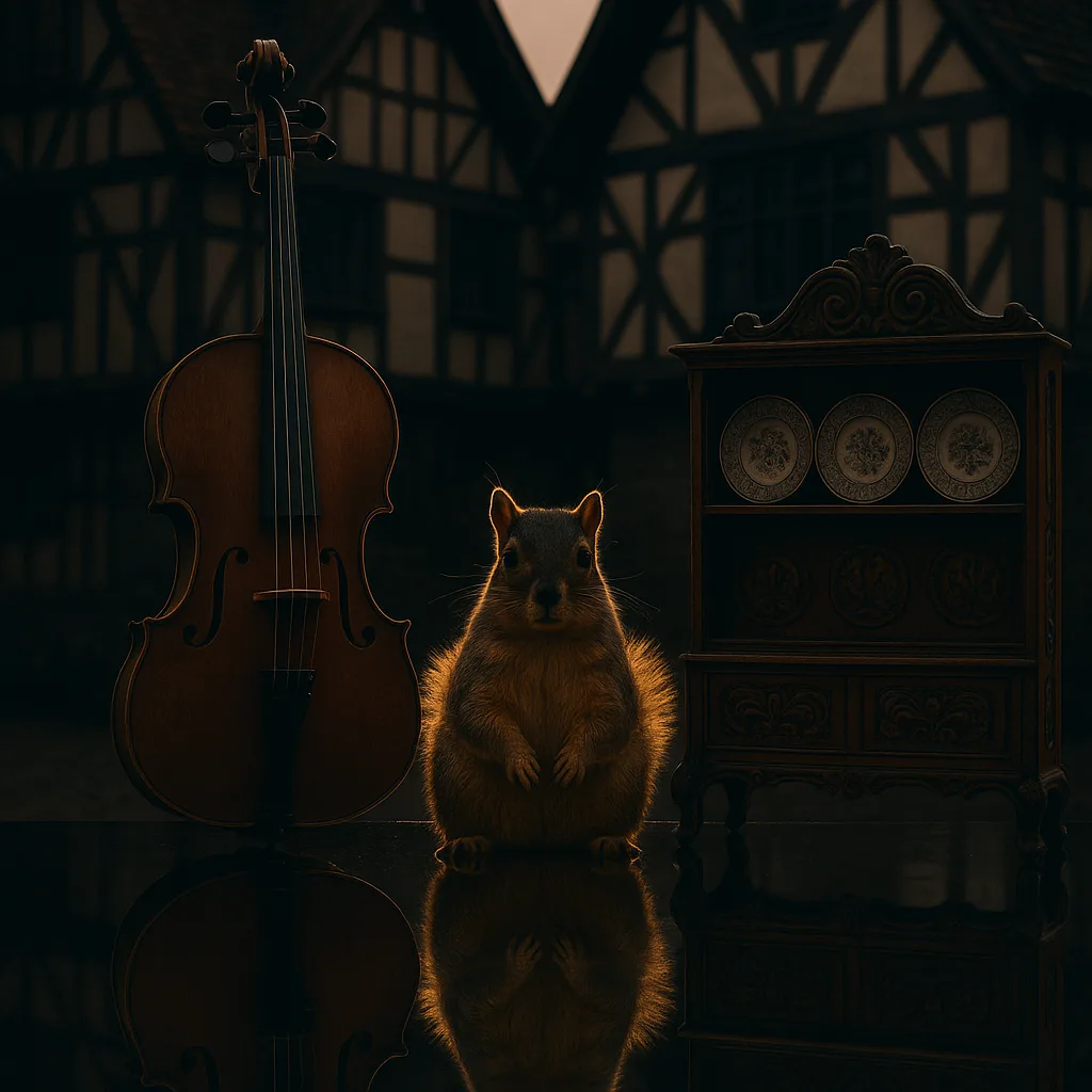 Symmetrical Reflection Captures a Rim-lit Fox Squirrel