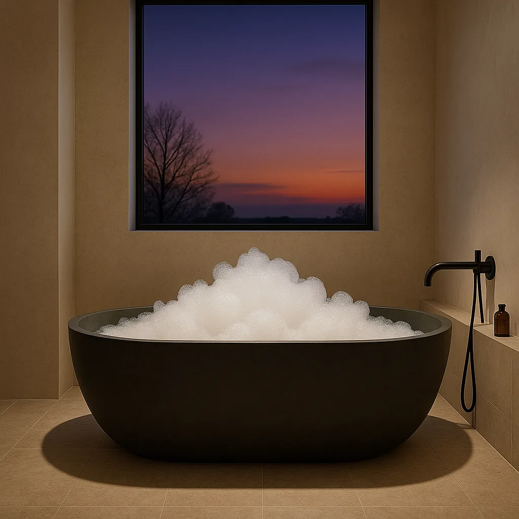 Upscale and Modern Bathroom Features a Sleek