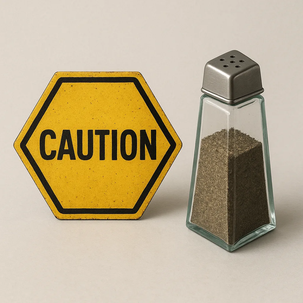 Caution Sign in the Shape of a Hexagon