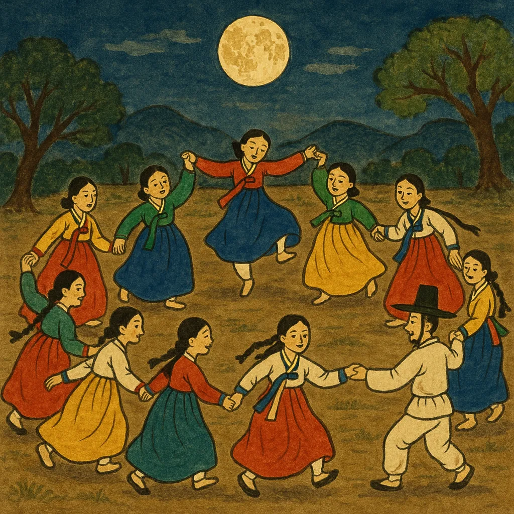 Traditional Game Played Beneath the Moonlit Skies