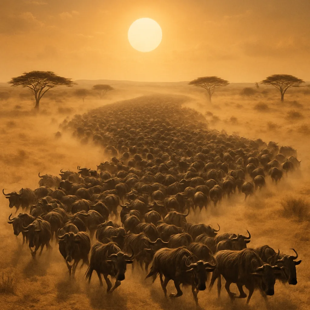 Massive Herd of Wildebeest