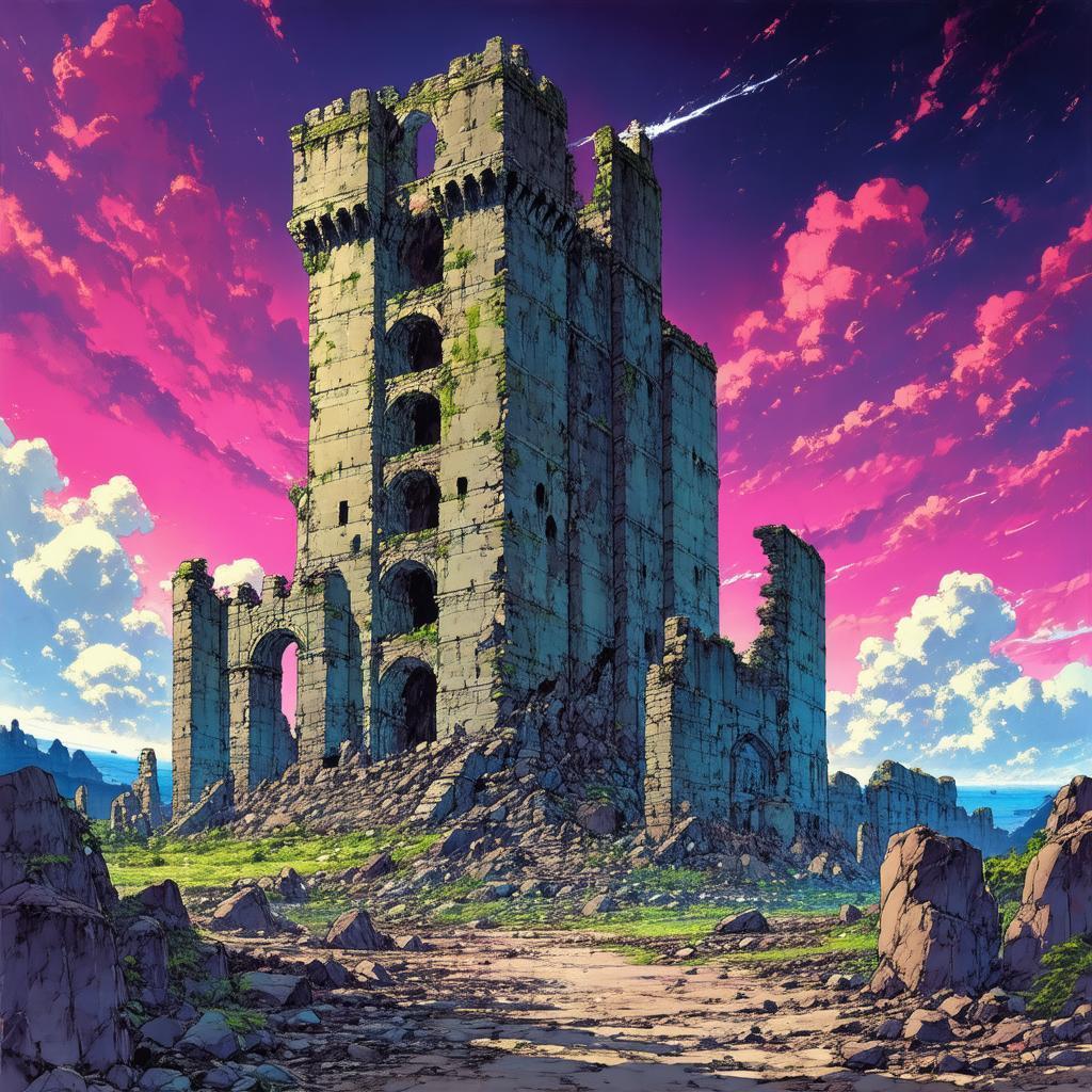 Ghibli Ruins of a Crumbling Giant Tower
