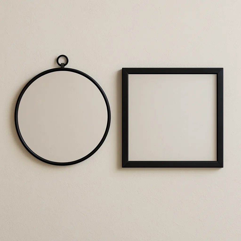 Square Frame and the Circular Mirror Were Mounted Next