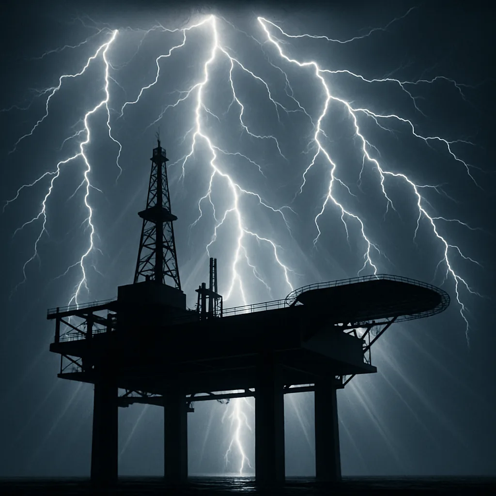 Brilliant Forked Lightning Strikes Illuminate the Night Sky