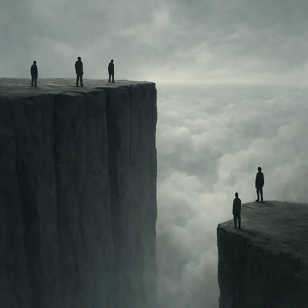 Few Lone Figures Stand on the Precipice of a Colossal