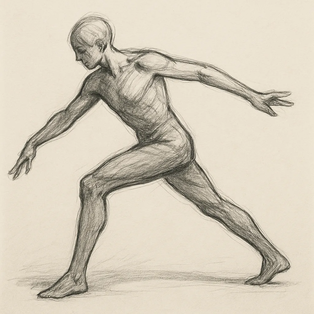 Figure Takes on a Dynamic Pose