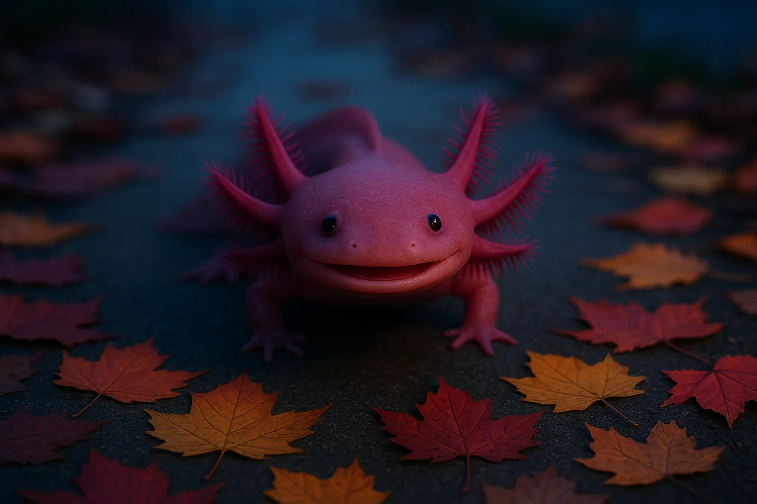Single Deep Rose Pink Axolotl