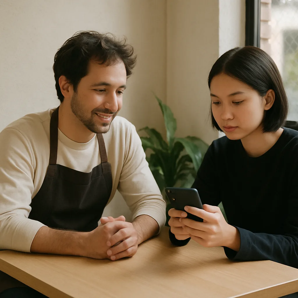 Two People Seated