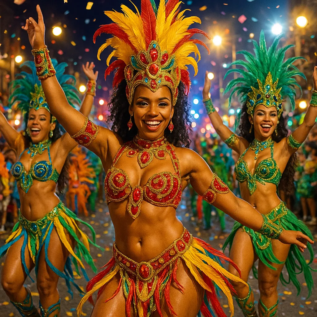 Samba Dancers Bursting with Energy