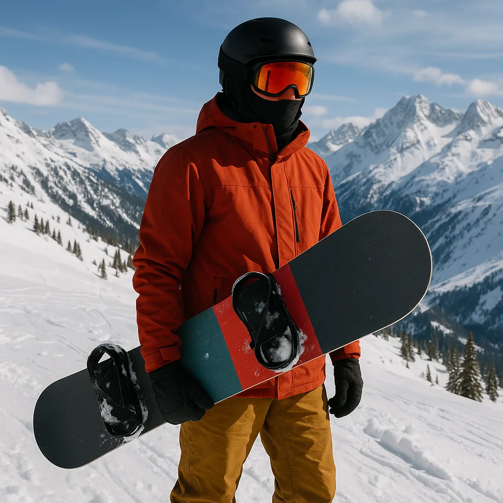 Someone Standing on a Snowy Mountain Slope