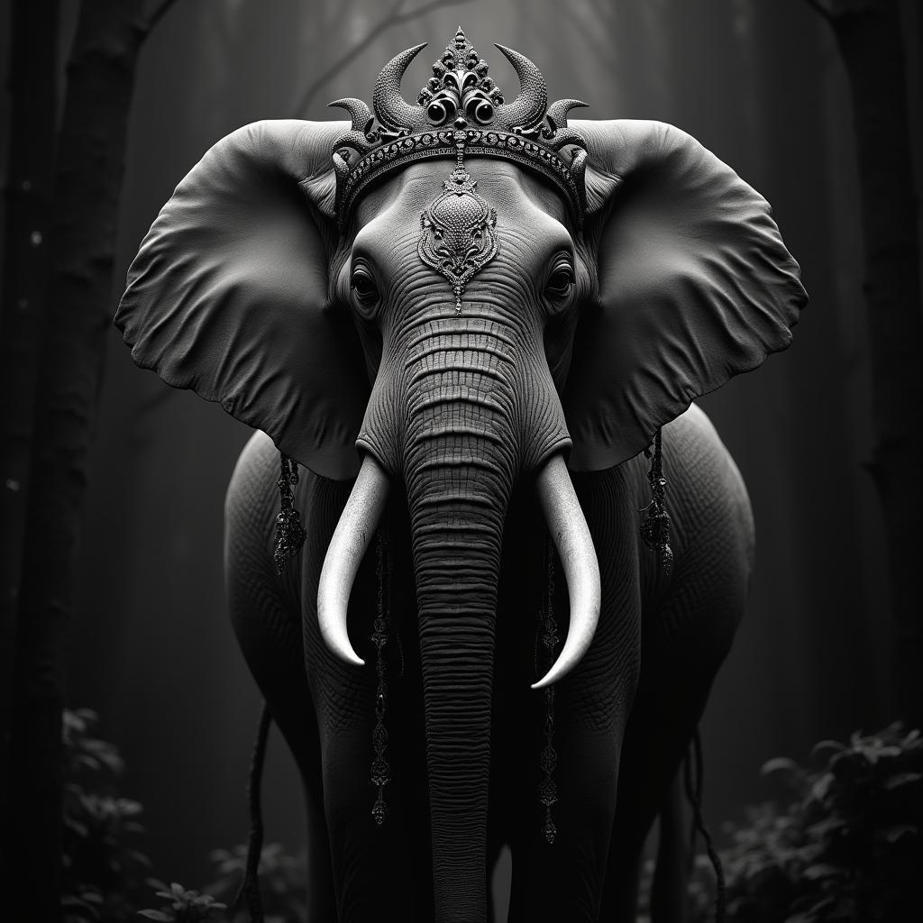 Regal Elephant Adorned for Mystical Ceremony