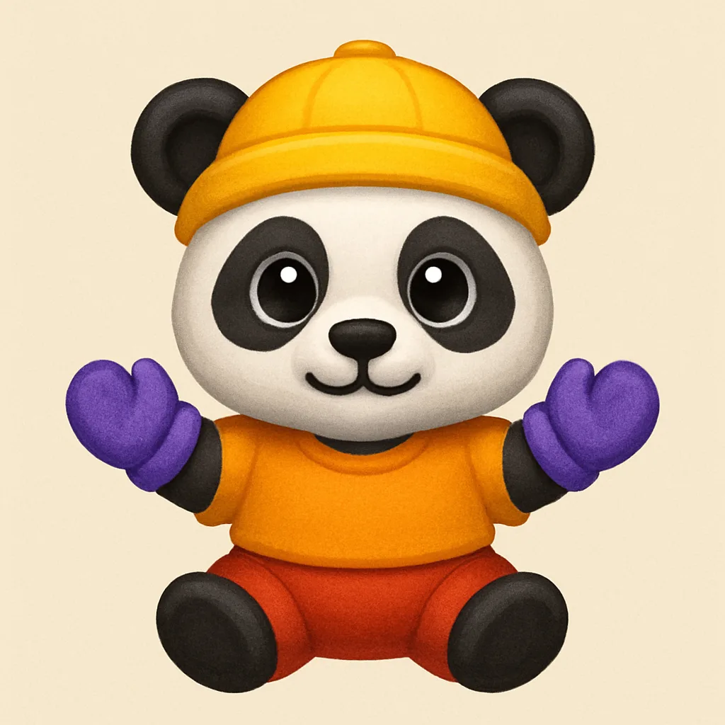 Baby Panda Emoji Dressed in Red Pants