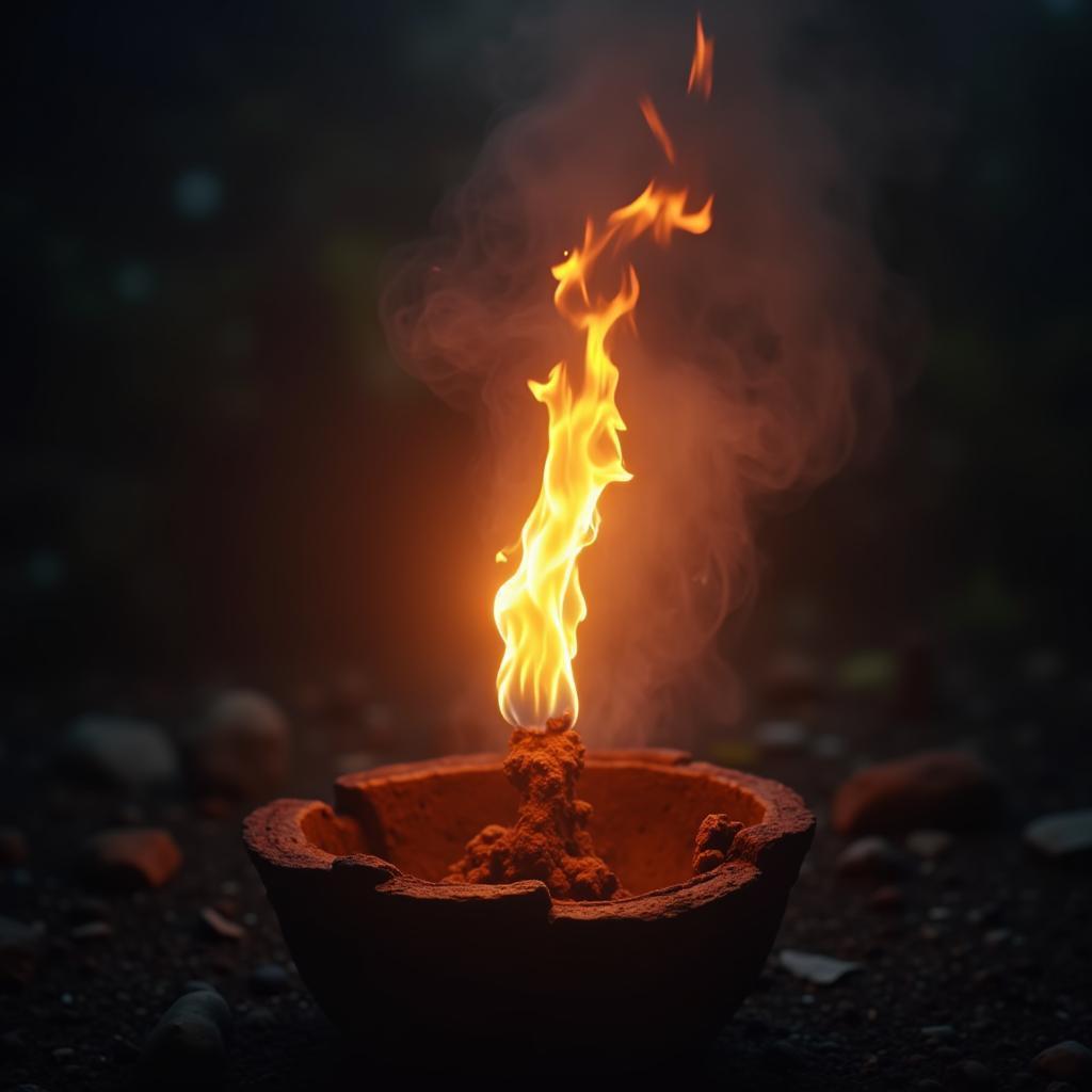 Sacred Flame Blazing in Cinematic Shadow